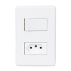 Conjunto Interruptor Simples e Tomada 2P+T 10A 4x2 Branco Stella Steck