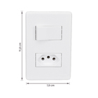 Conjunto de Interruptor Simples e Tomada 2P+T 20A 4x2 Branco Stella Steck