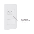 Conjunto de Interruptor Simples e Tomada 2P+T 20A 4x2 Branco Stella Steck