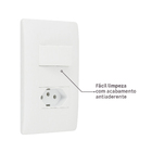 Conjunto de Interruptor Simples e Tomada Branco Habitat Fame