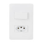 Conjunto de Interruptor Simples e Tomada Branco Habitat Fame
