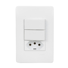 Conjunto de Interruptor Simples e Tomada Branco Habitat Fame