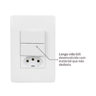 Conjunto de Interruptor Simples e Tomada Branco Habitat Fame