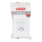 Conjunto de Interruptor Simples e Tomada Branco Habitat Fame
