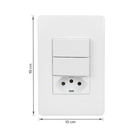 Conjunto de Interruptor Simples e Tomada Branco Habitat Fame