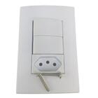 Conjunto Interruptores Simples Tomada 2p + T Padrao Kit 2un