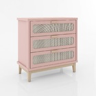 Conjunto Isa Cama + Comoda Infantil Quarto De Criança Rosa