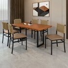 Conjunto Itália Tampo Ripado Eucalípto 160x90cm Com 6 Cadeira