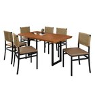 Conjunto Itália Tampo Ripado Eucalípto 160x90cm Com 6 Cadeira