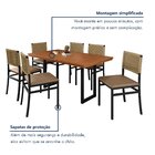 Conjunto Itália Tampo Ripado Eucalípto 160x90cm Com 6 Cadeira