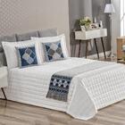 Conjunto Jacquard Pezeira dupla Face King 5 Peças Azul