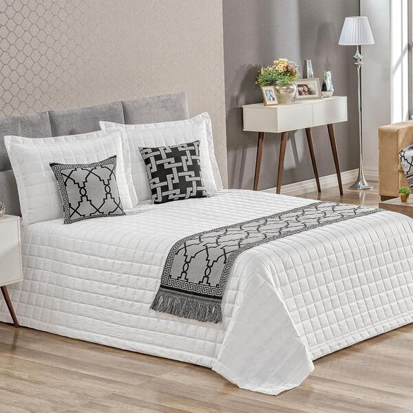 Conjunto Jacquard Pezeira dupla Face Queen 5 Peças Preto