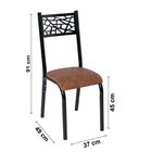 Conjunto Jade Flex 1,36m Tampo Laminado Com 6 Cadeiras Preto