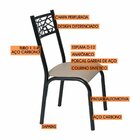 Conjunto Jade Flex 1,36m Tampo Laminado Com 6 Cadeiras Preto