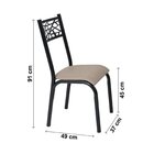 Conjunto Jade Flex 1,36m Tampo Laminado Com 6 Cadeiras Preto