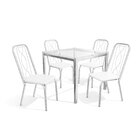 Conjunto Jantar 4 Cadeiras Reno Cromado/branco