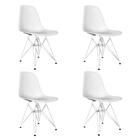 Conjunto Jantar Eames De Ferro Branco Tampo Redondo 110cm Bra