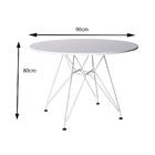Conjunto Jantar Eames De Ferro Branco Tampo Redondo 90 Cm Bra