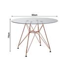 Conjunto Jantar Mesa Redonda Vidro 90cm Com 4 Poltronas Branc