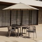 Conjunto Jardim 1 Mesa Ø130cm 4 Cadeiras Com Braços 1 Ombrelo