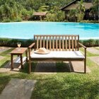 Conjunto Jardim Banco E Mesa Auxiliar Madeira Maciça Gurupi C