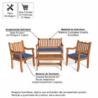 Conjunto Jardim De Madeira Maciça Com Estofado Robust Curvato