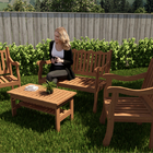 Conjunto Jardim De Madeira Maciça Trento Curvato Natural - St