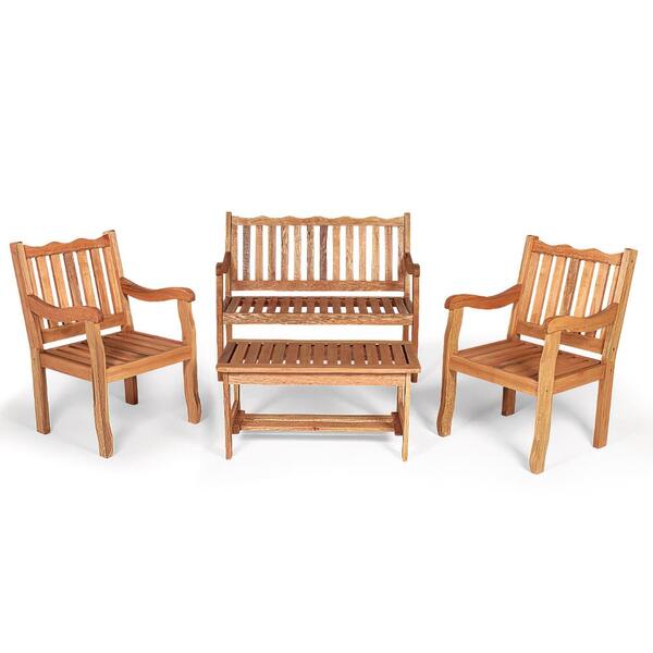 Conjunto Jardim Em Madeira Robust Curvato - Natural