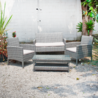 Conjunto Jardim Sofá 2 Lugares Com 2 Poltronas Rattan Davos +