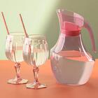 Conjunto Jarra 2,1l E 6 Taças 350ml Plástico Jogo De Refresco