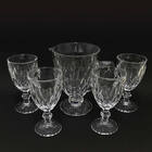 Conjunto Jarra E Taça Diamante Transparente 5 Peças