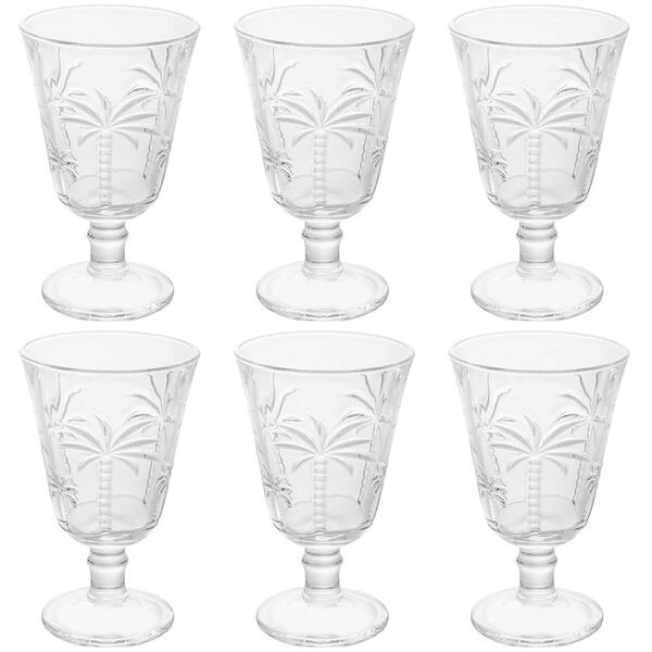 Conjunto Jogo 6 Taças De Vidro Para Água Suco 240ml Desenhada