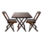 Conjunto Jogo De Mesa Com 2 Cadeiras De Madeira Dobravel 70x7