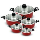 Conjunto Jogo De Panelas Caçarola 5 Peças Tampa De Vidro Alum