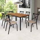 Conjunto Karina Flex 1,36m Tampo Laminado Com 6 Cadeiras Pret