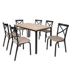 Conjunto Karina Flex 1,36m Tampo Laminado Com 6 Cadeiras Pret