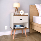 Conjunto Kit 2 Mesas De Cabeceira Compacta Retrô Mesinha Quar