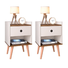 Conjunto Kit 2 Mesas De Cabeceira Compacta Retrô Mesinha Quar