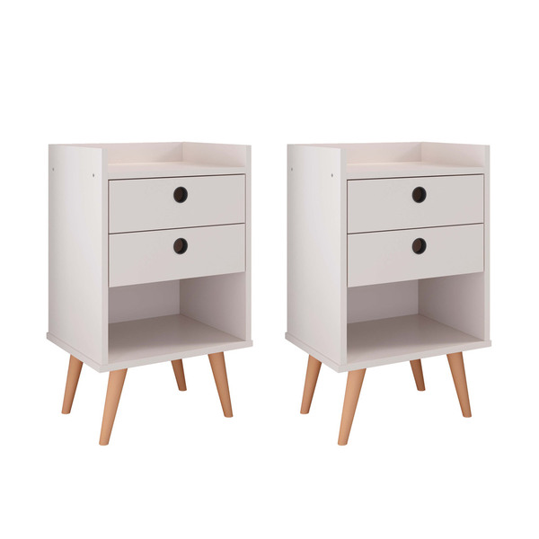 Conjunto Kit 2 Mesas de Cabeceira Moderna Bento Mesinha Quart
