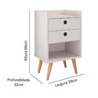 Conjunto Kit 2 Mesas de Cabeceira Moderna Bento Mesinha Quart