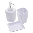Conjunto Kit Banheiro 3 Peças Cerâmica Branco Antibes