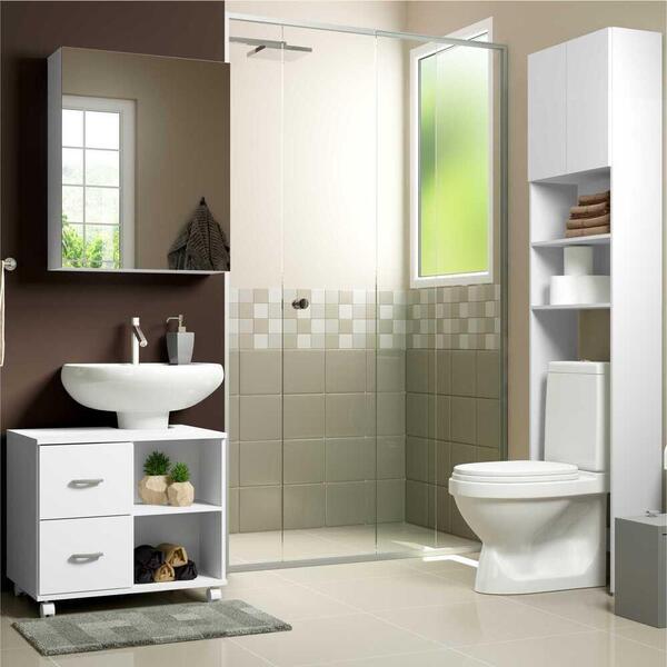 Conjunto Kit De Banheiro Com Gabinete E Armário Multimóveis B