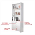 Conjunto Kit Escritório Mesa Escrivaninha 2 Gavetas E Armário