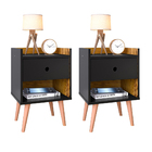 Conjunto Kit Moderno 2 Mesas De Cabeceira Compacta Retrô Mesi