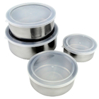 Conjunto Kit Potes Tigelas Vasilhas De Inox Com Tampa
