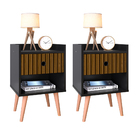 Conjunto Kit Quarto 2 Mesas De Cabeceira Pequena Retrô Mesinh