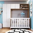 Conjunto Kit Quarto Infantil Berço 3 Em 1 Colchão Guarda Roup