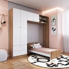 Conjunto Kit Quarto Infantil Berço 3 Em 1 Colchão Guarda Roup