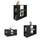 Conjunto Kit Sala De Estar Mesas E Aparador Opala Preto