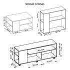 Conjunto Kit Sala De Estar Rack Mesa Aparador Opala Branco